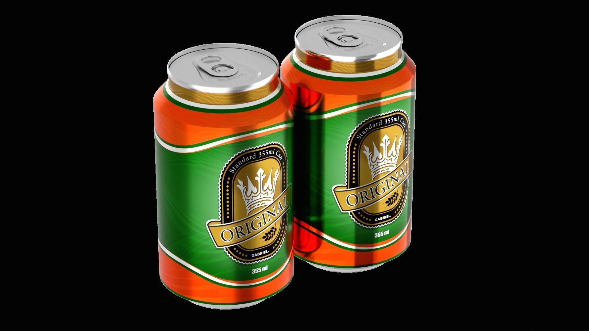 355 ml Standard Beverage Can - Matte and Glossy materials Low-poly 3D model_9
