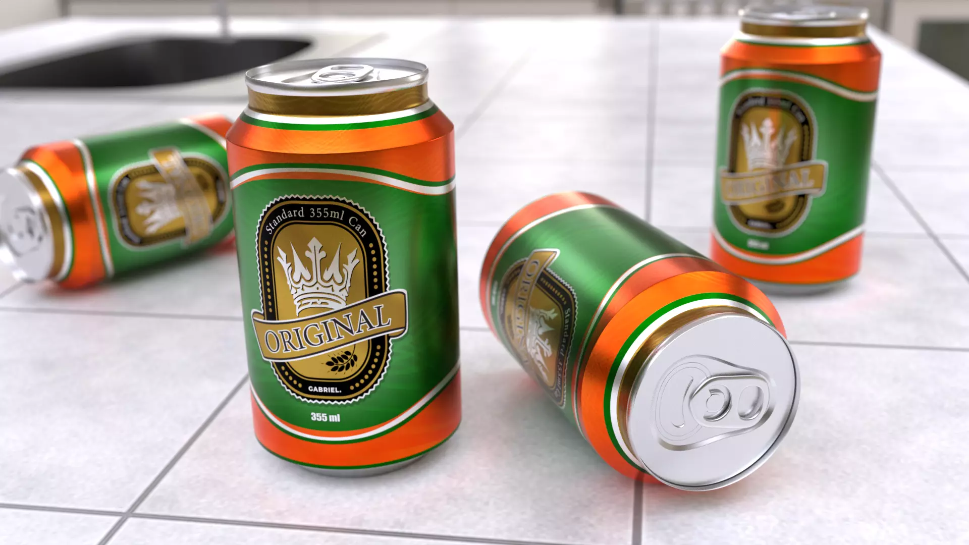 355 ml Standard Beverage Can - Matte and Glossy materials Low-poly 3D model_0