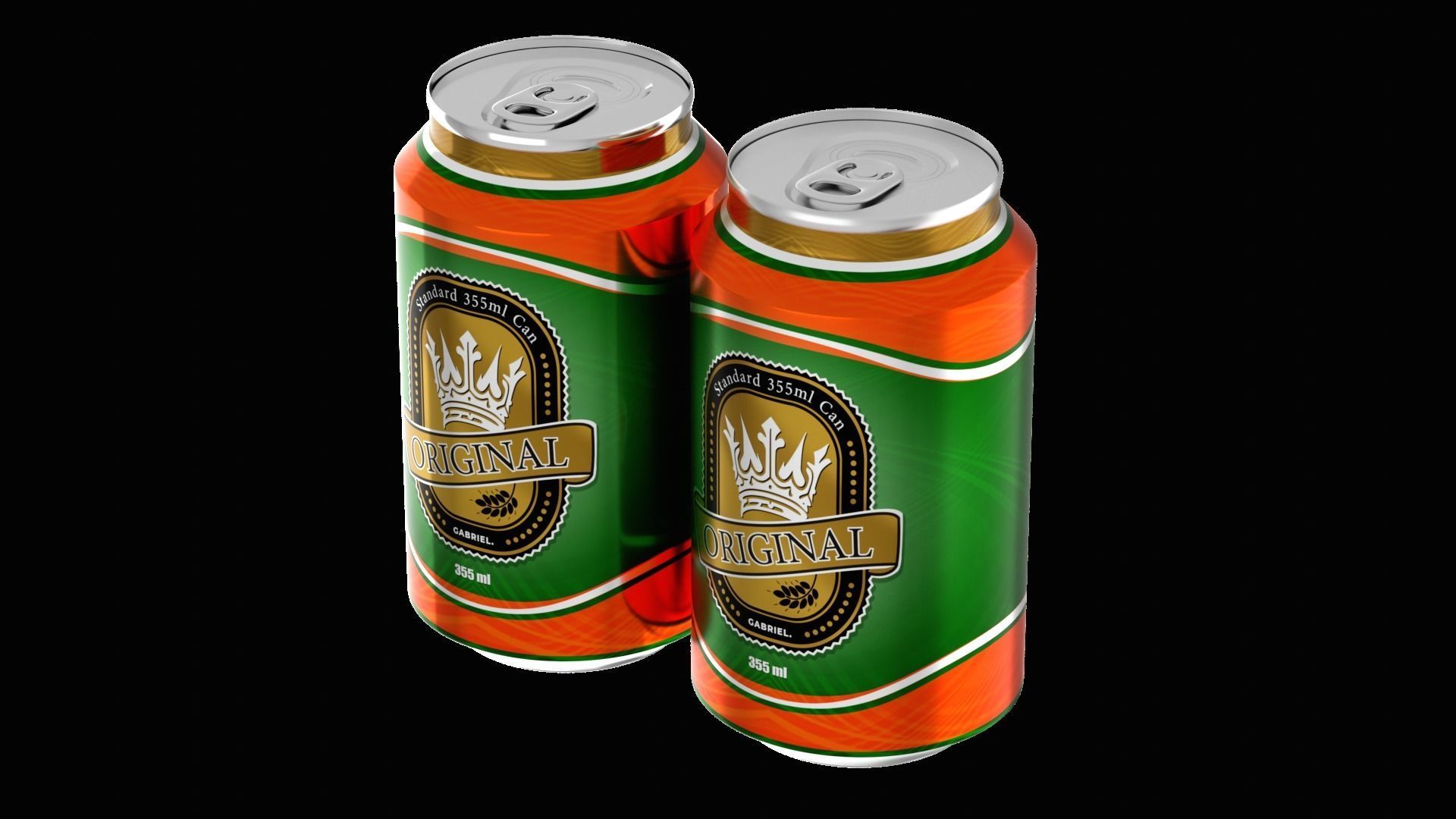 355 ml Standard Beverage Can - Matte and Glossy materials Low-poly 3D model_11