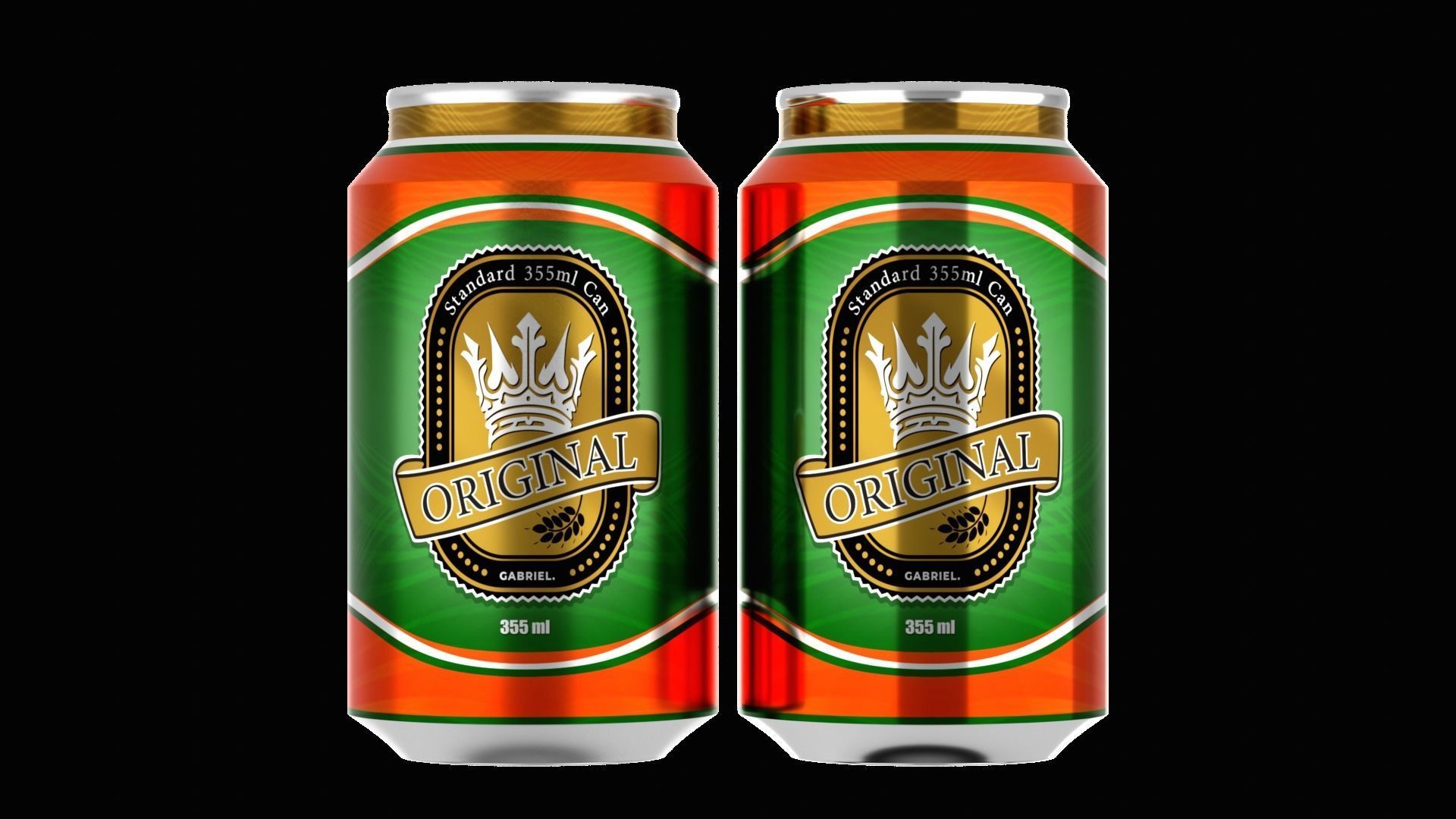 355 ml Standard Beverage Can - Matte and Glossy materials Low-poly 3D model_1