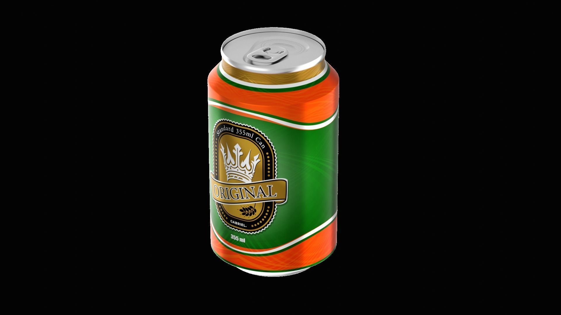 355 ml Standard Beverage Can - Matte and Glossy materials Low-poly 3D model_21