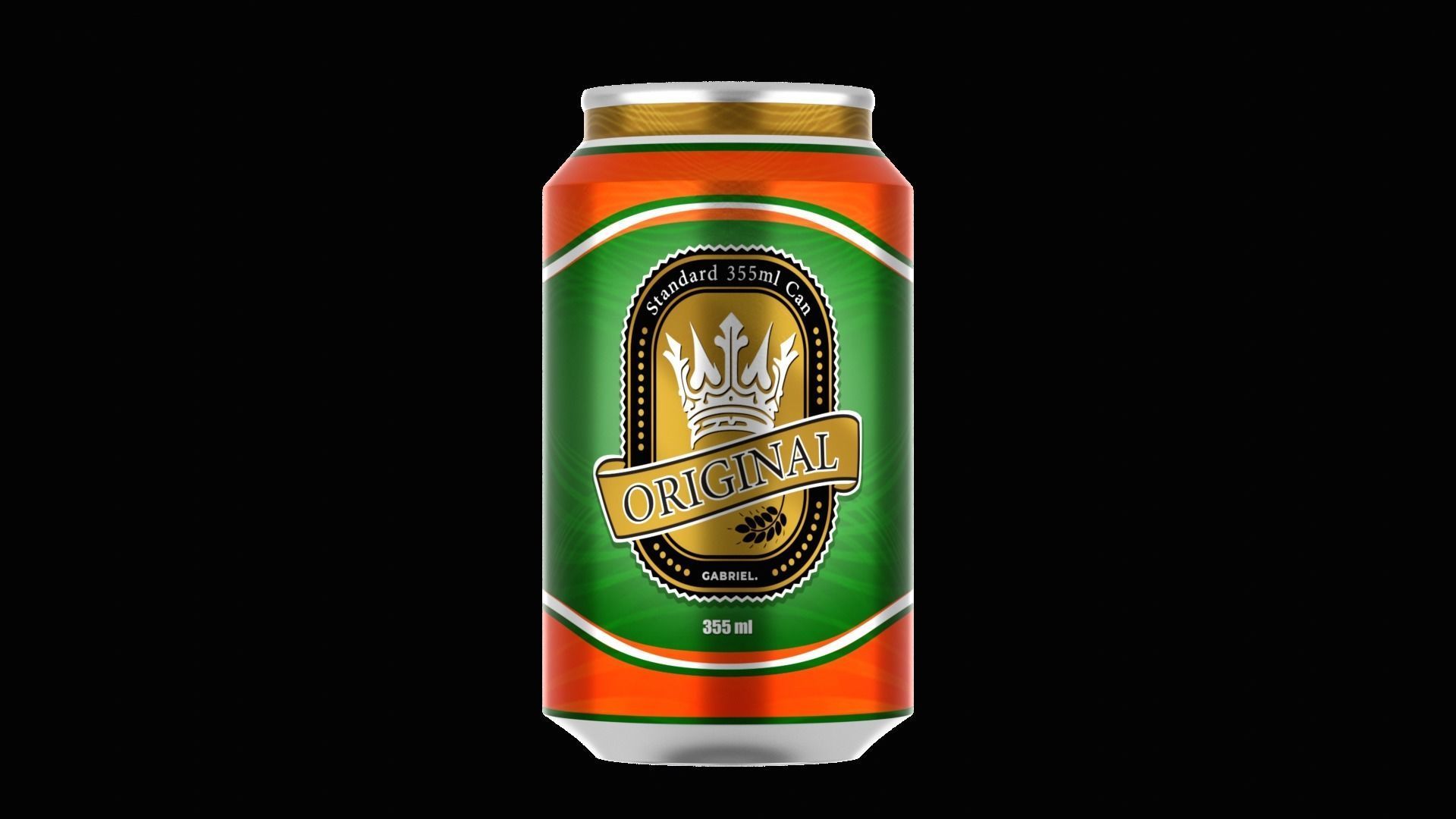 355 ml Standard Beverage Can - Matte and Glossy materials Low-poly 3D model_13