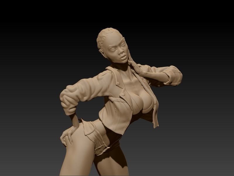 Woman Statue Sexy Pose Sculpture Ready for 3D print 3D print model_12