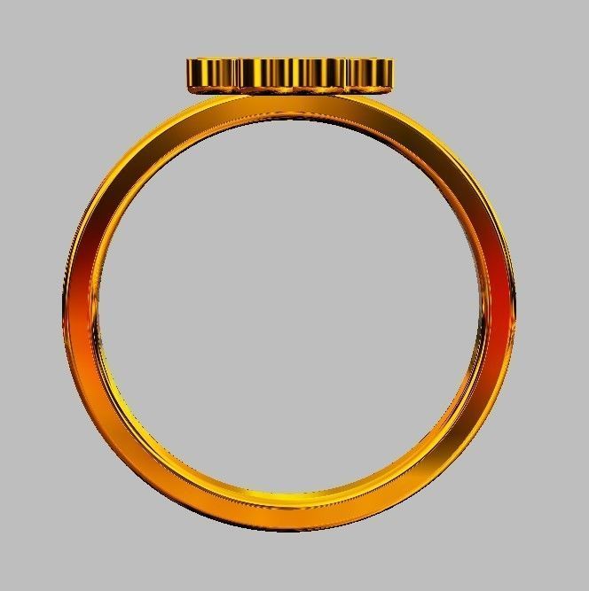 Clover Diamond Ring 3D print model_7