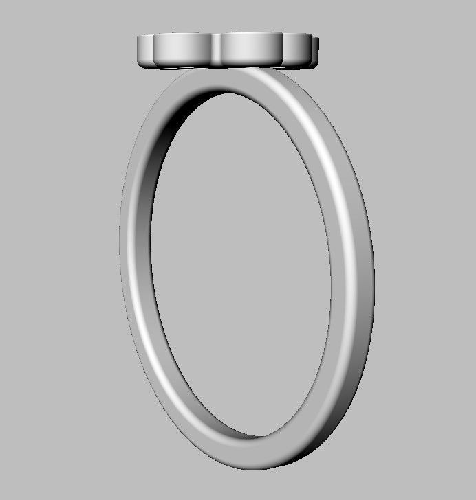 Clover Diamond Ring 3D print model_16