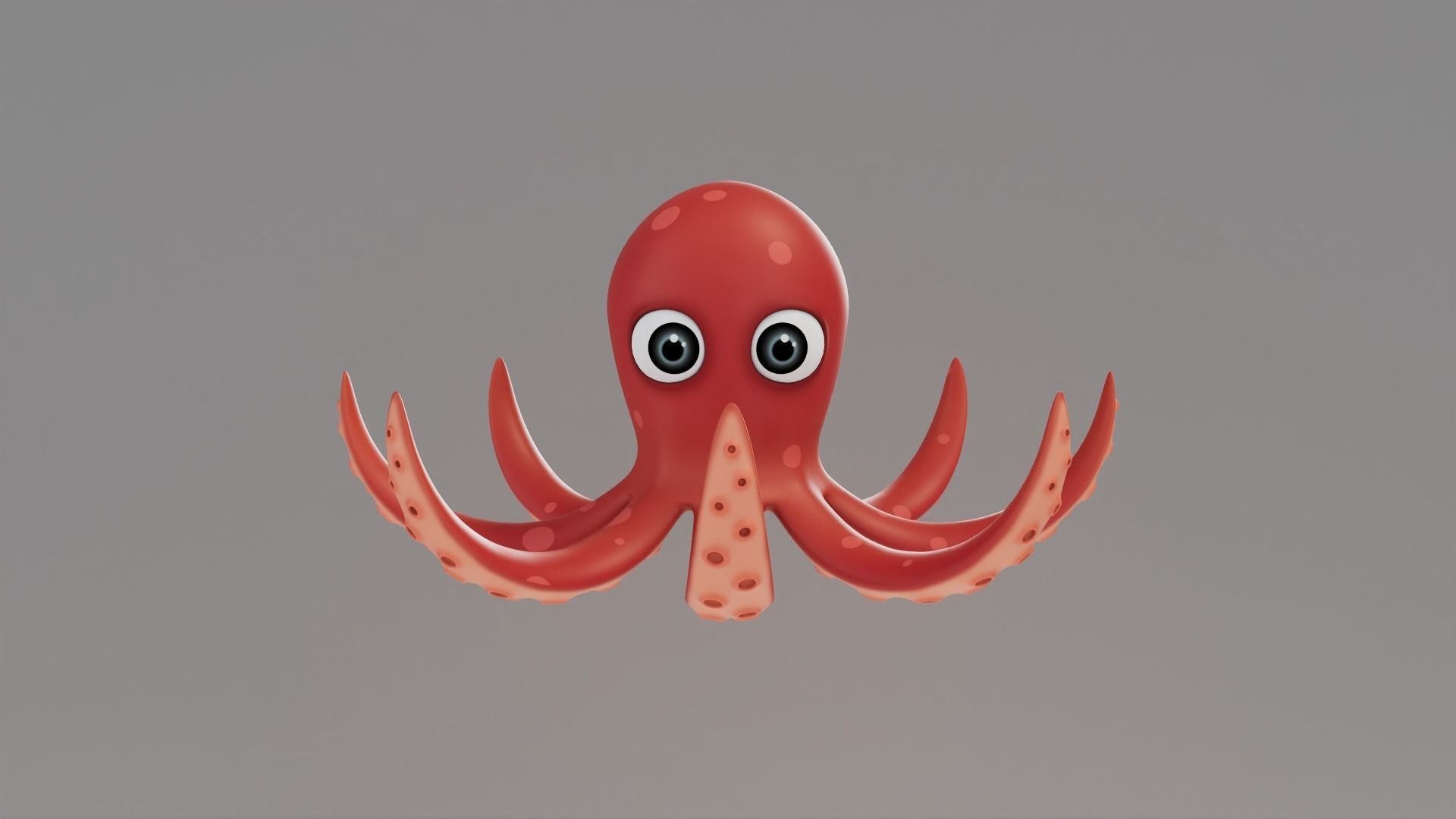 Rigged Cartoon Octopus 3D model_3