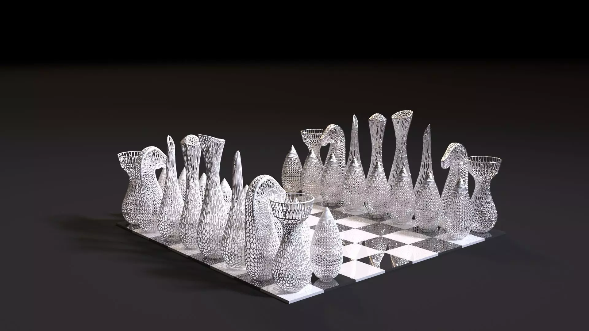 Chess voronoi 3D print model_0