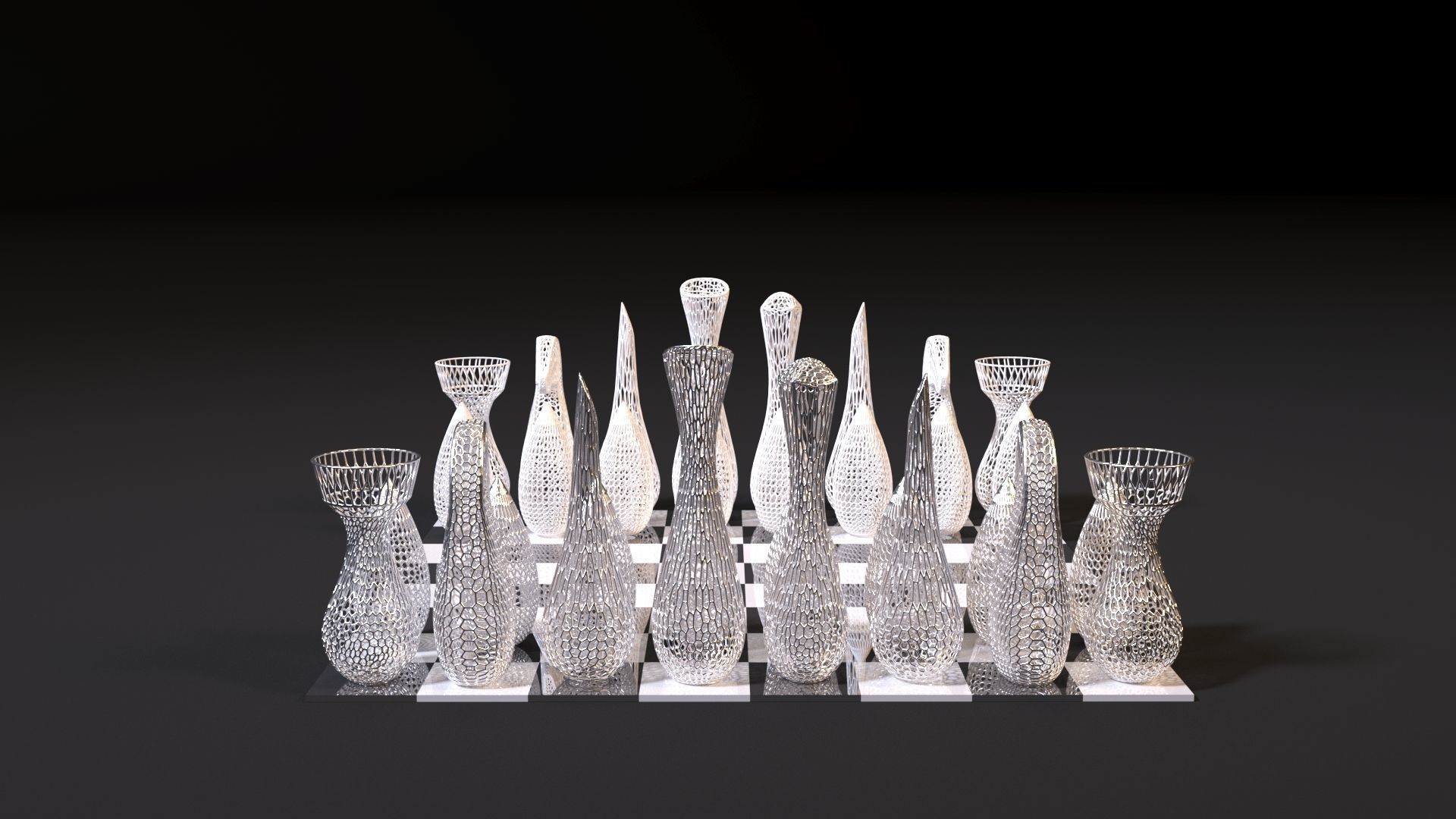 Chess voronoi 3D print model_14