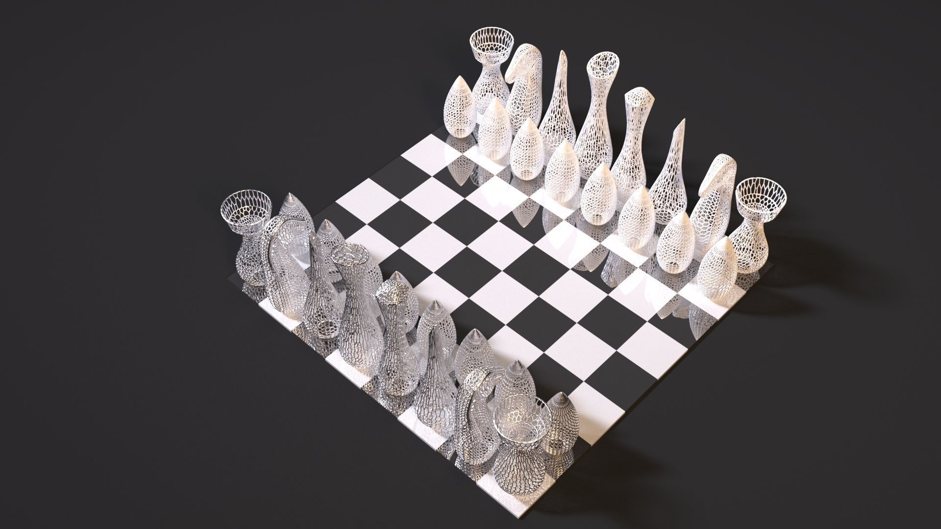 Chess voronoi 3D print model_1