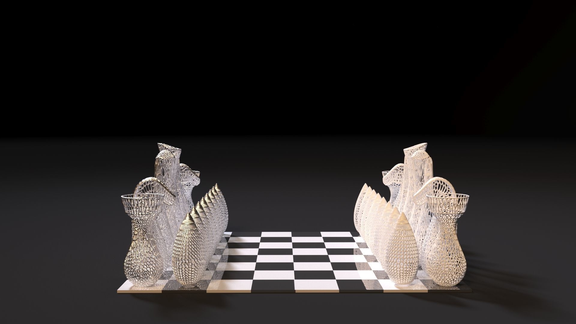 Chess voronoi 3D print model_9