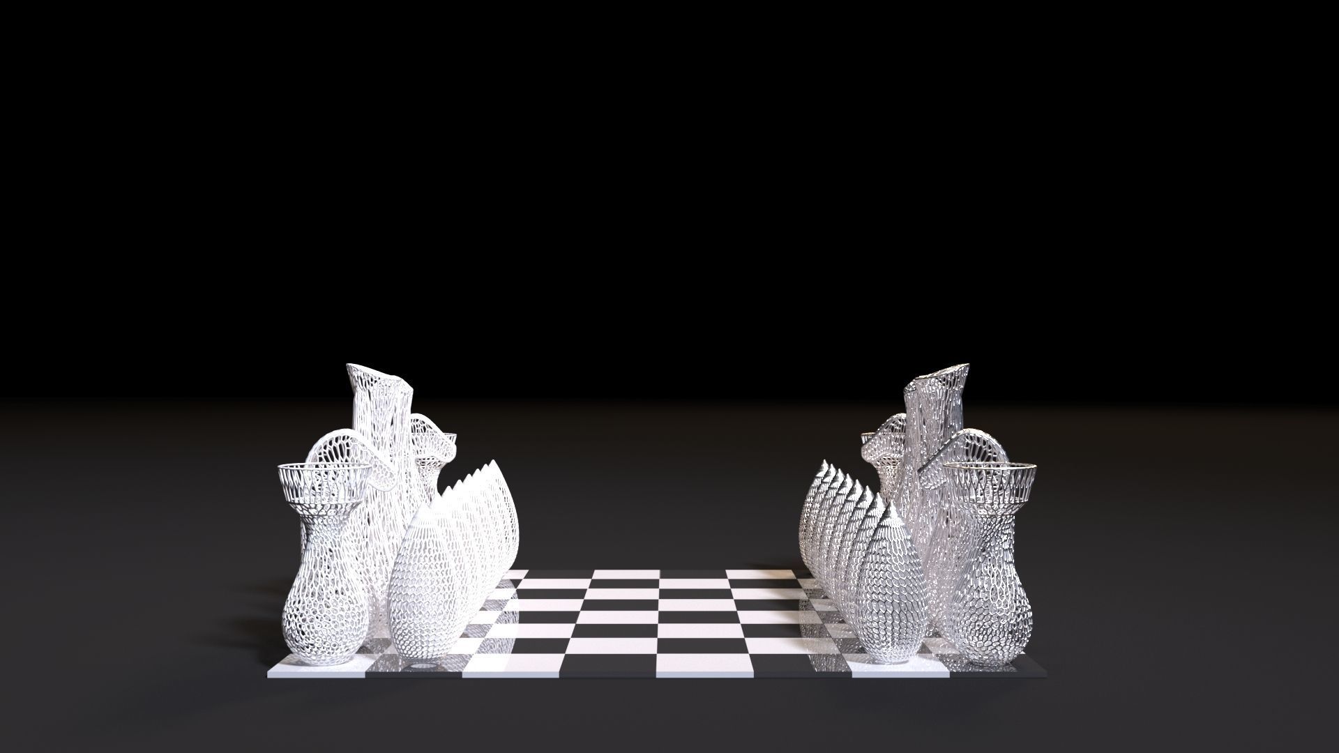 Chess voronoi 3D print model_12
