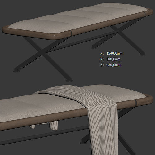 Axxia Bench By Porada 3D model 6