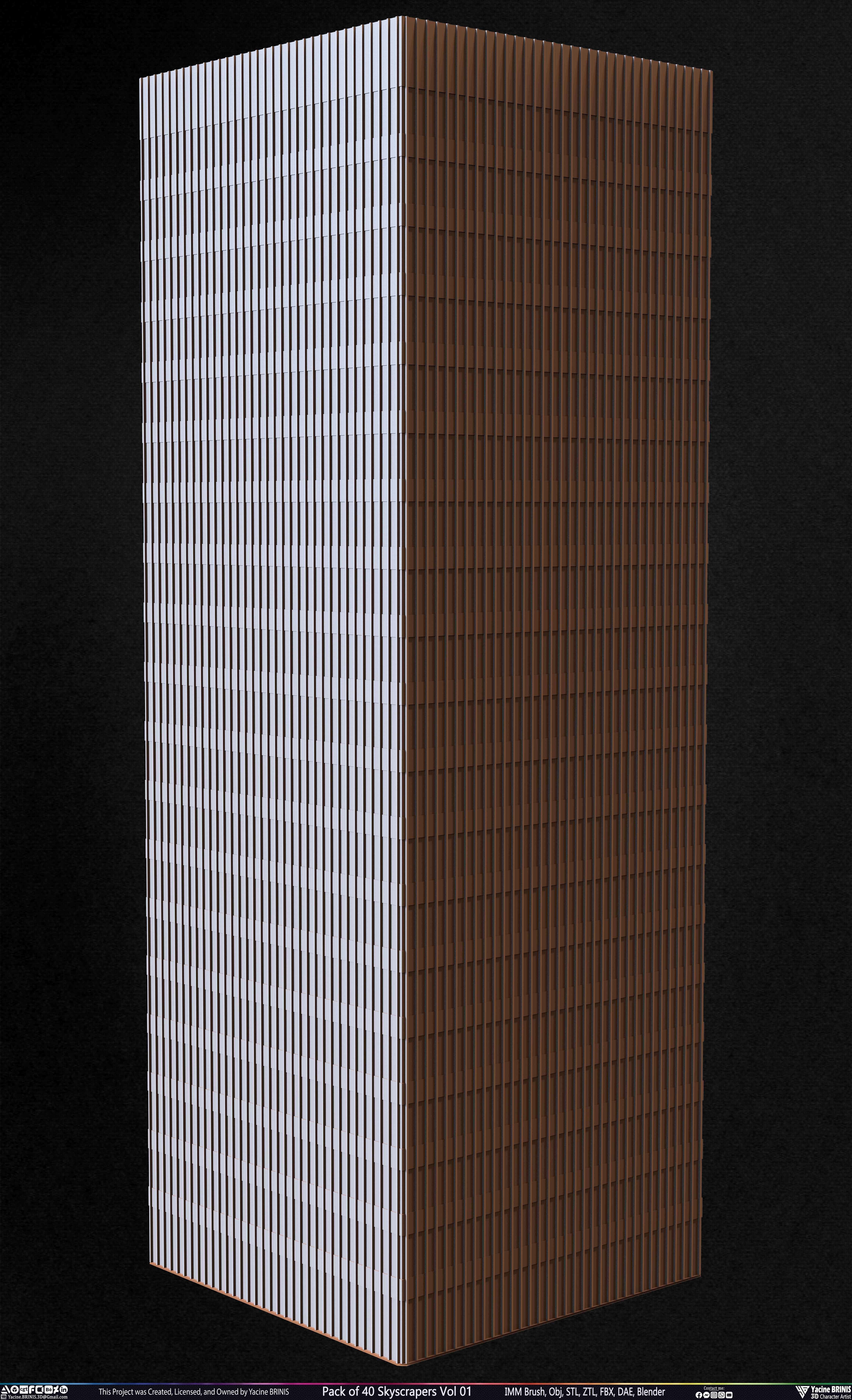 Pack of 40 Skyscrapers Vol 01 Low-poly 3D model_1