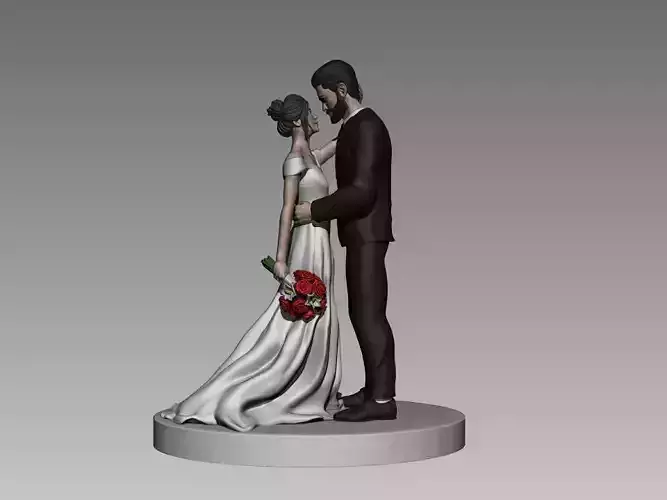 BRIDE AND GROOM POSE 1 3D print model