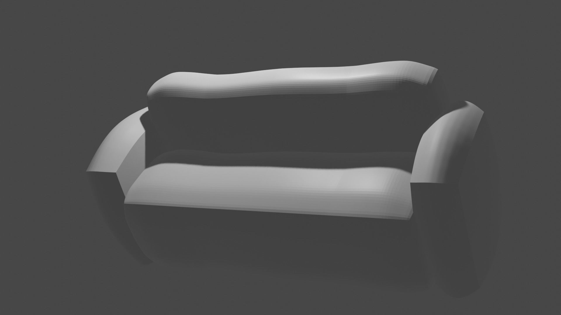 Simple Sofa Low-poly 3D model_1