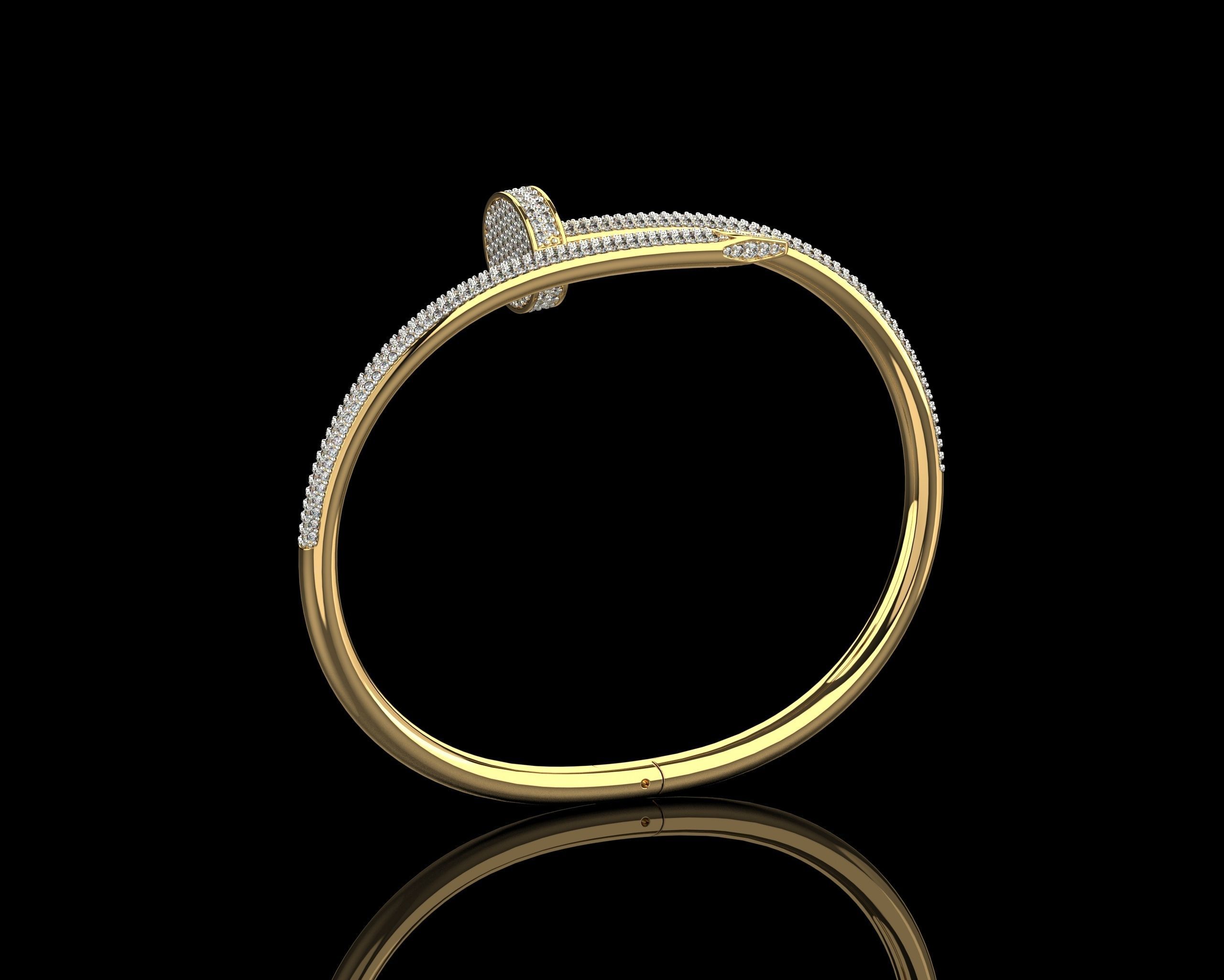 Juste un clou Bracelet 15 Size Full Diamonds N204 3D print model_31