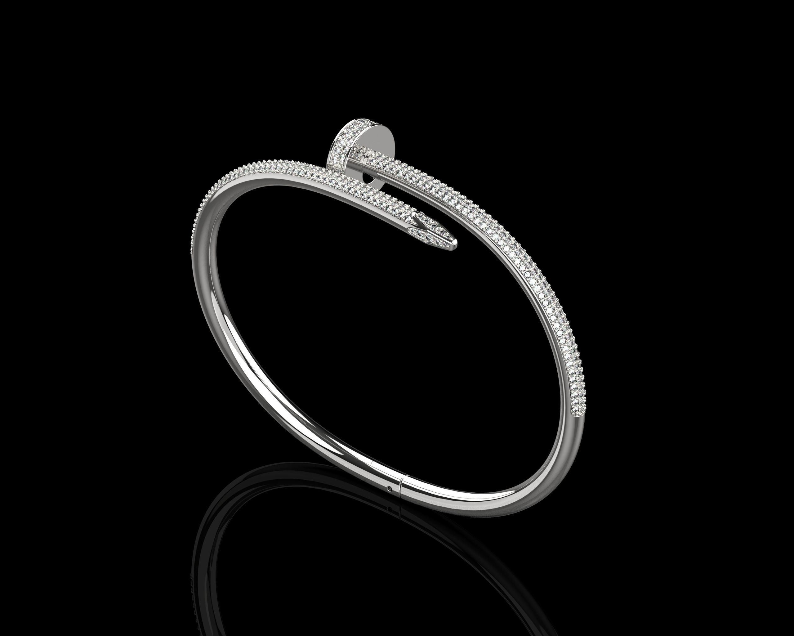 Juste un clou Bracelet 15 Size Full Diamonds N204 3D print model_24