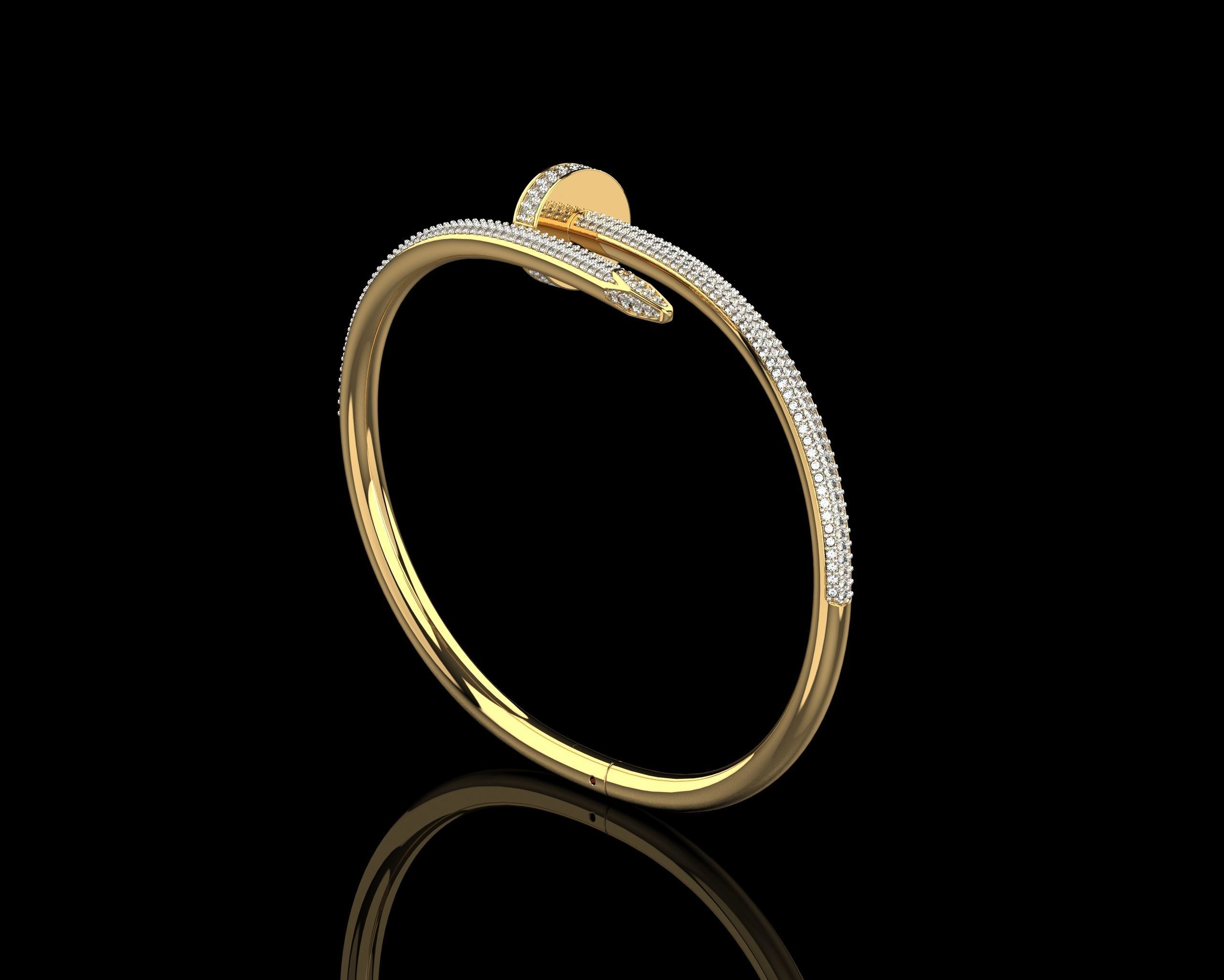 Juste un clou Bracelet 15 Size Full Diamonds N204 3D print model_32