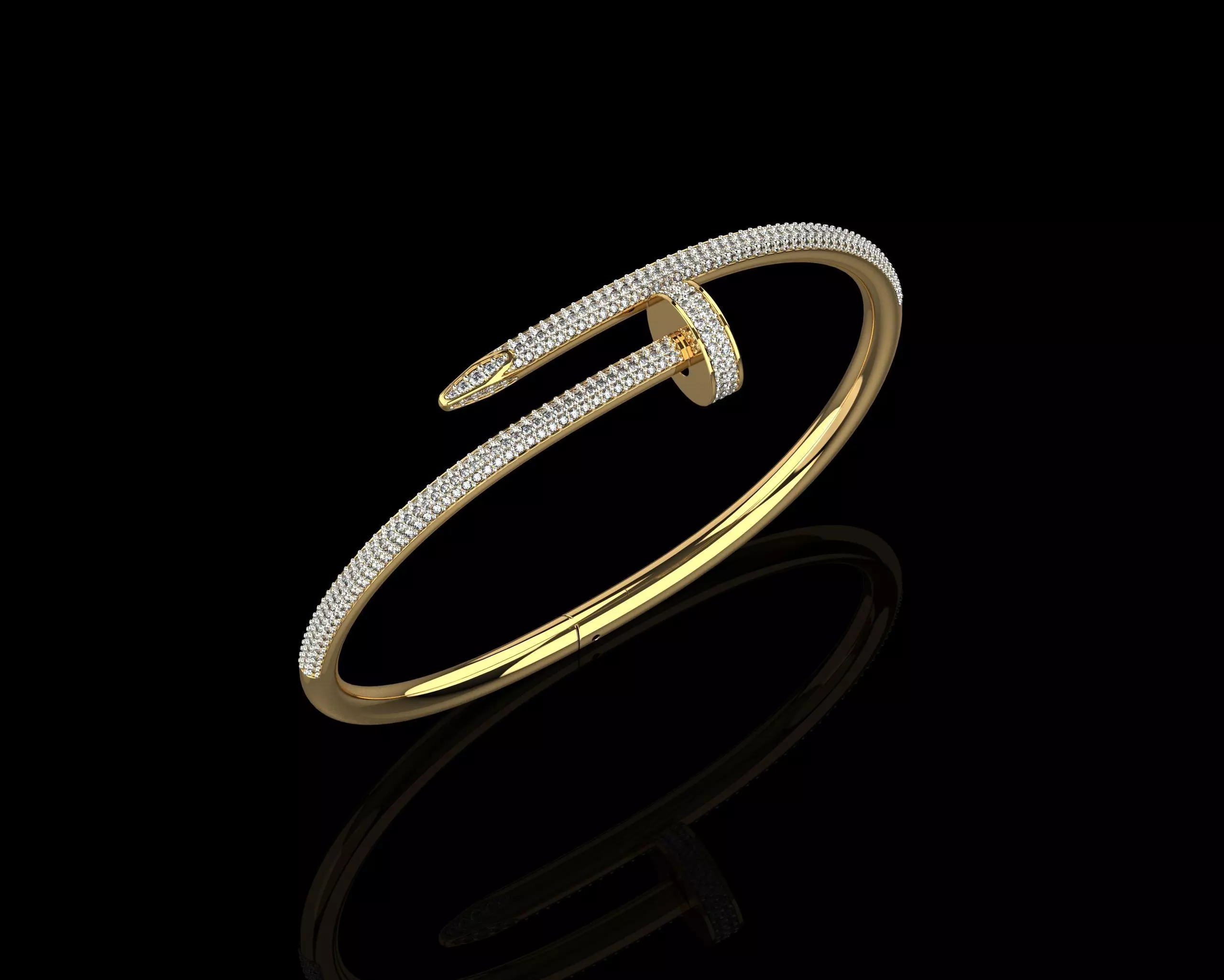 Juste un clou Bracelet 15 Size Full Diamonds N204 3D print model_0