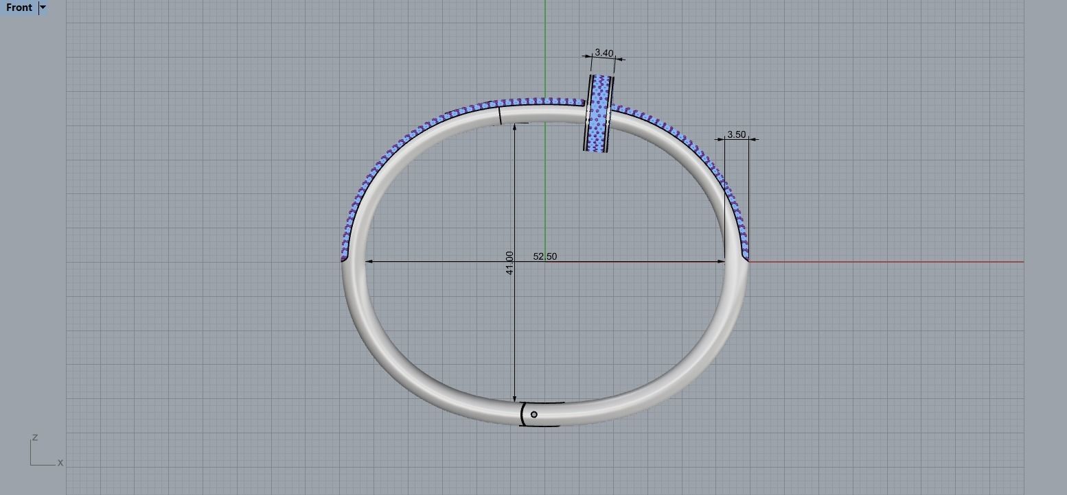 Juste un clou Bracelet 15 Size Full Diamonds N204 3D print model_7