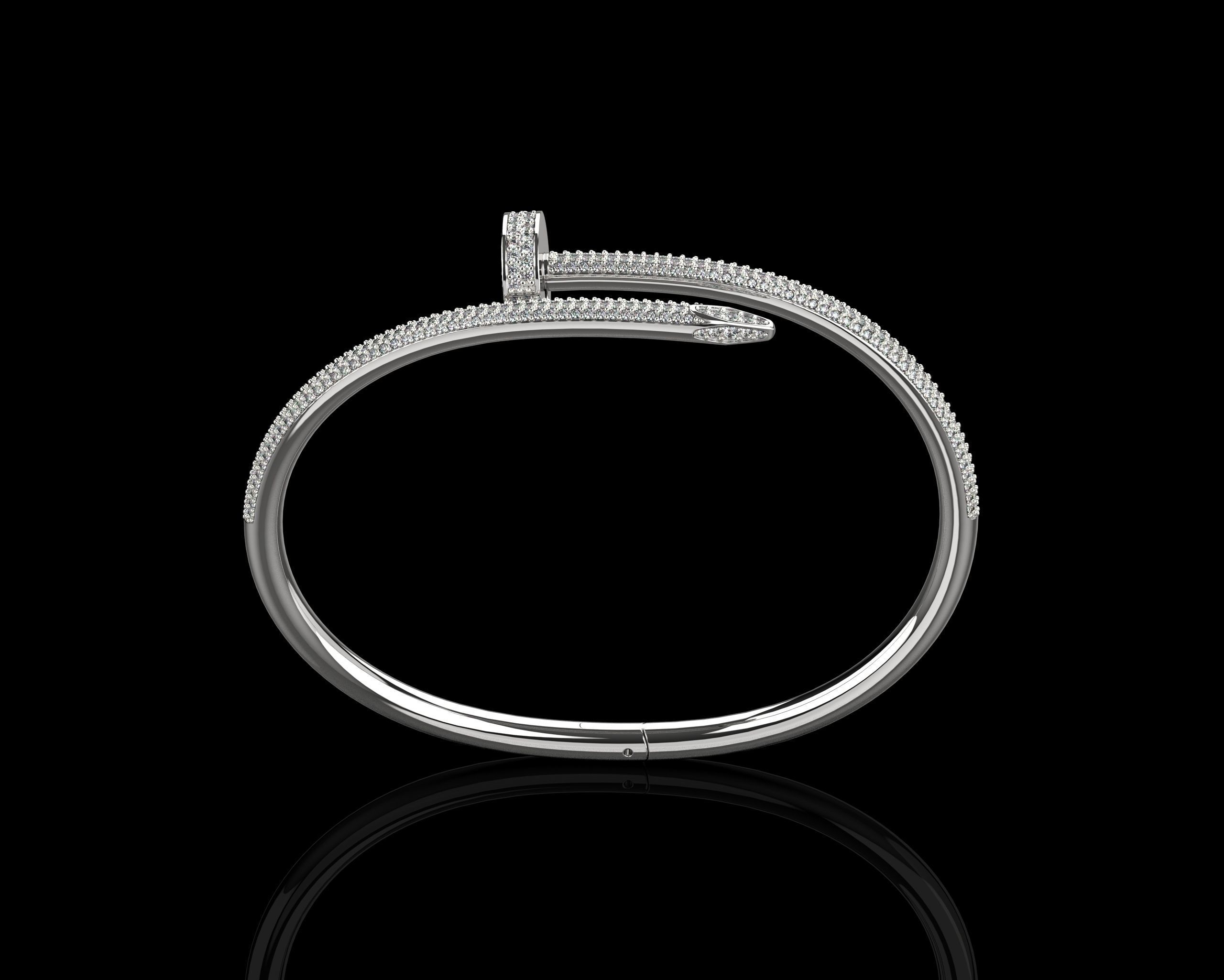 Juste un clou Bracelet 15 Size Full Diamonds N204 3D print model_25