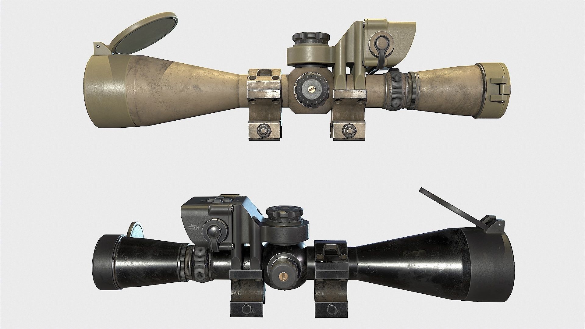 Optical Scope 10 Low-poly 3D model_1