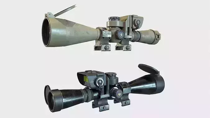 Optical Scope 10 Low-poly 3D model