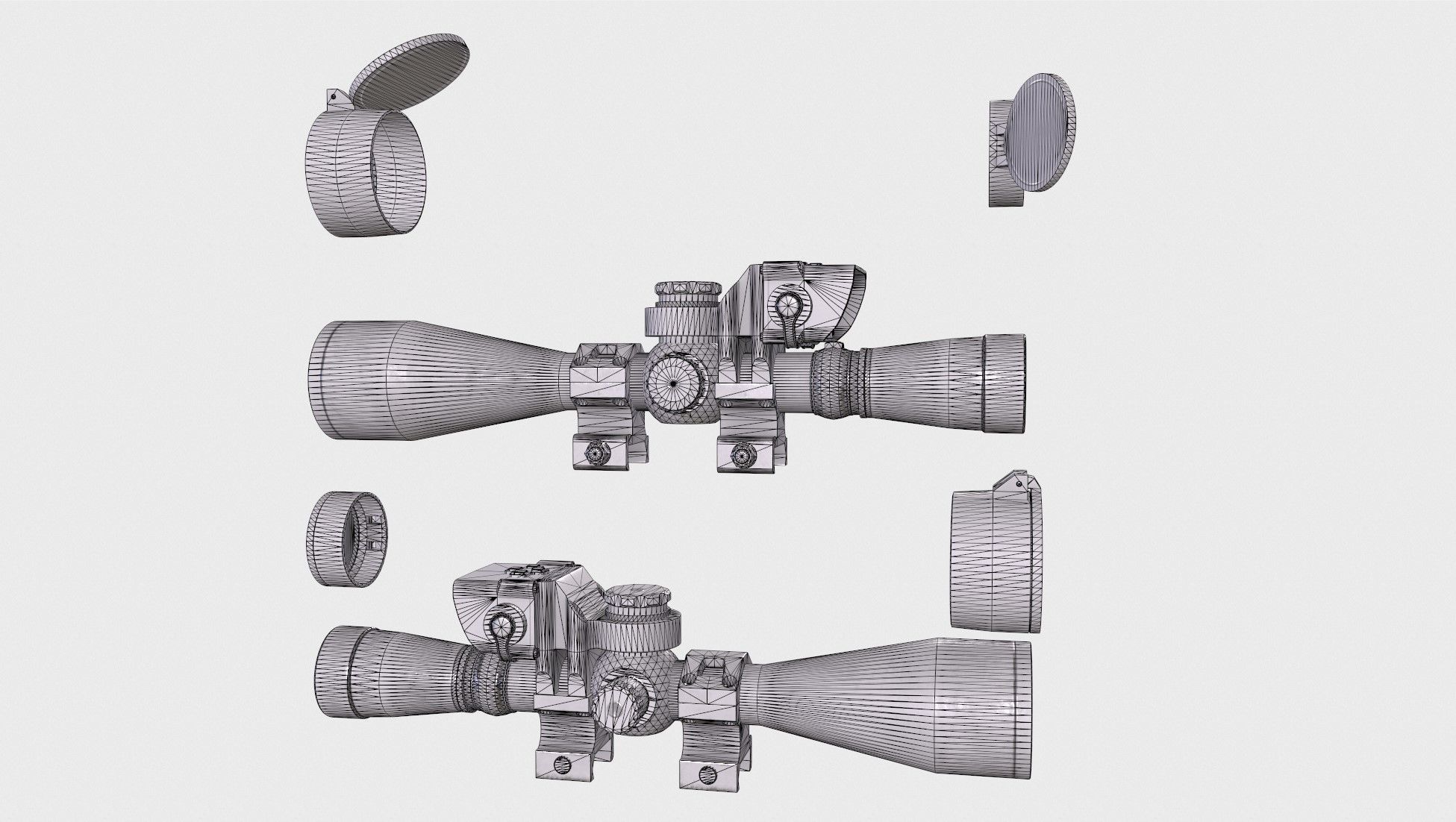 Optical Scope 10 Low-poly 3D model_9