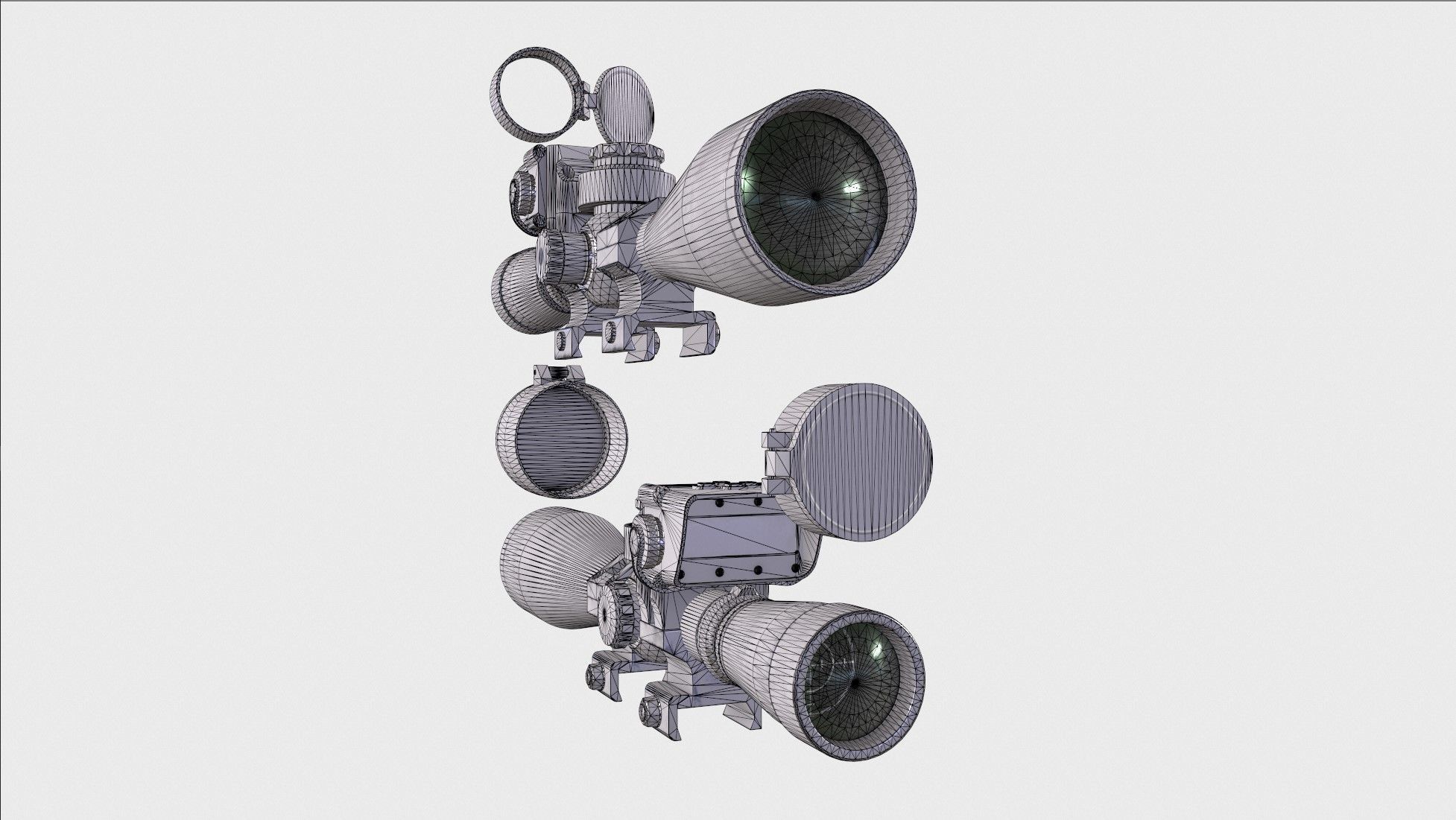 Optical Scope 10 Low-poly 3D model_10