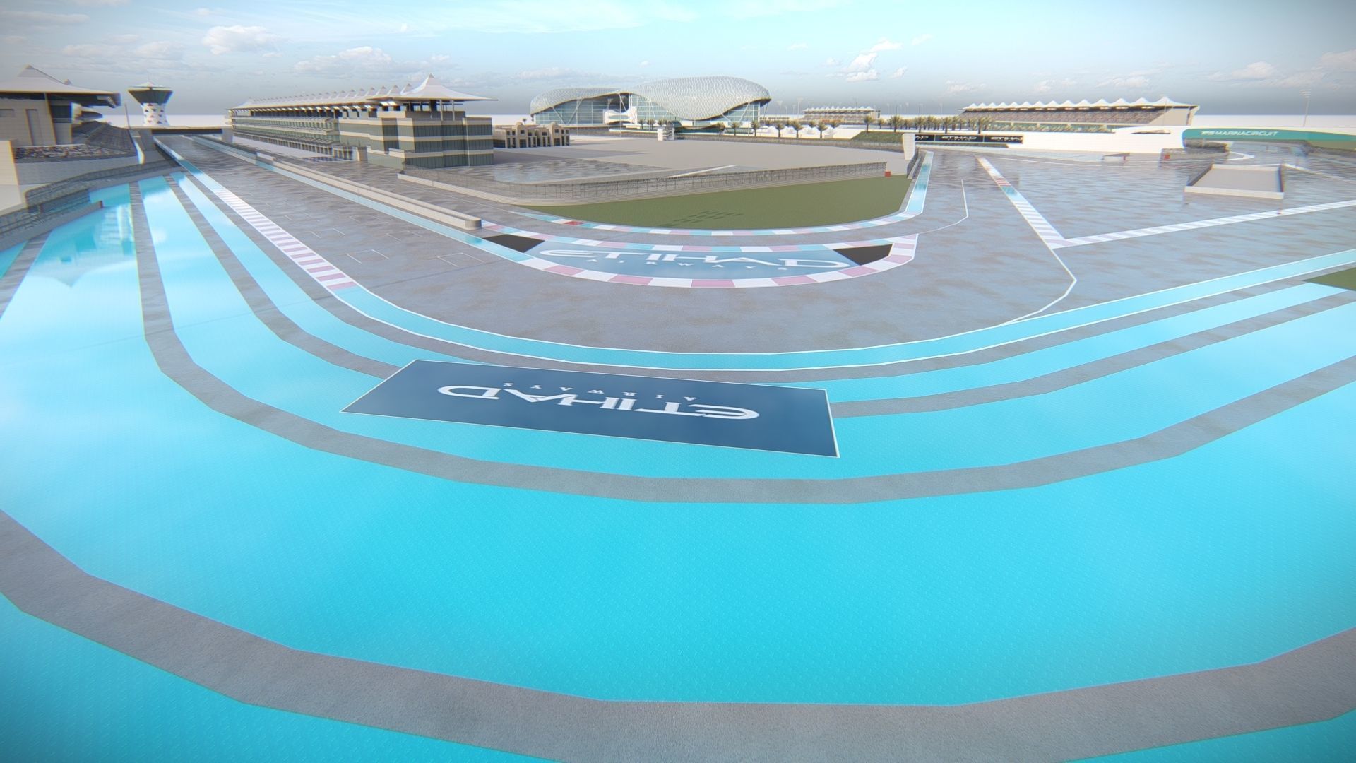 Yas Marina F1 Circuit 3D model_16
