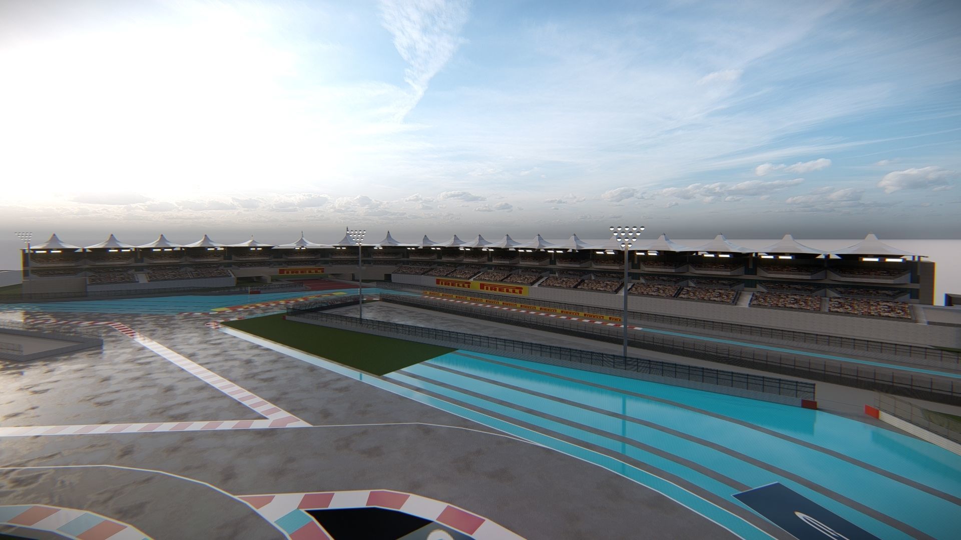 Yas Marina F1 Circuit 3D model_14