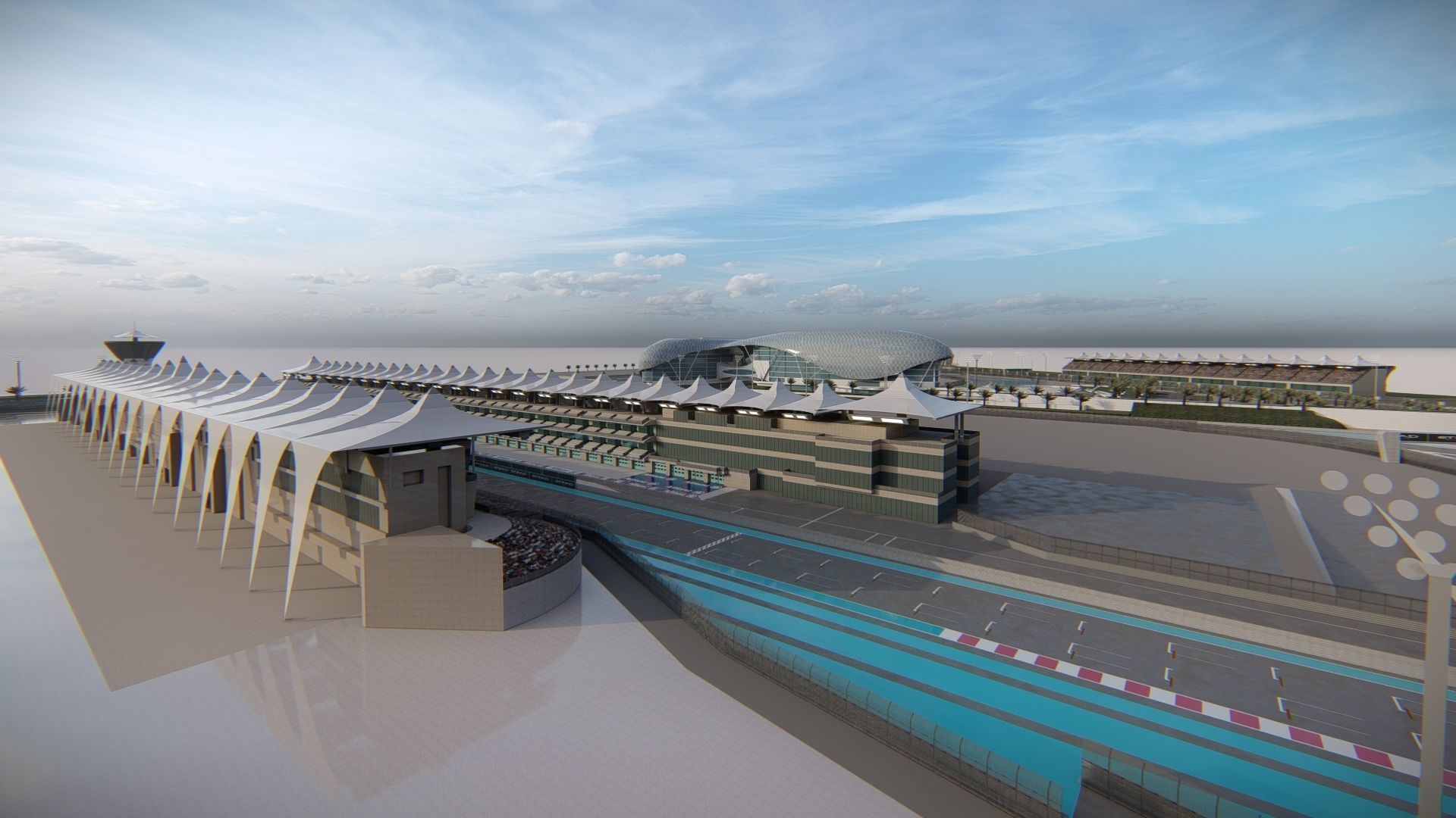 Yas Marina F1 Circuit 3D model_7