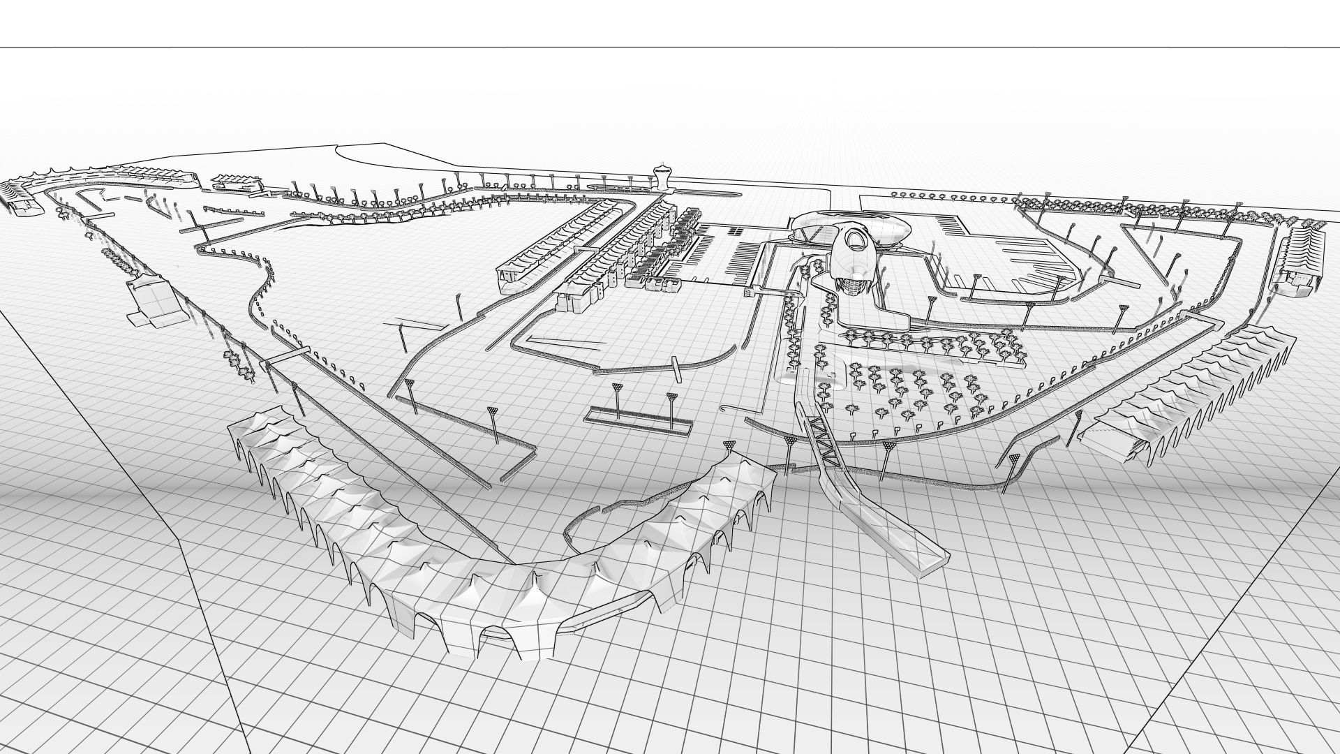 Yas Marina F1 Circuit 3D model_22