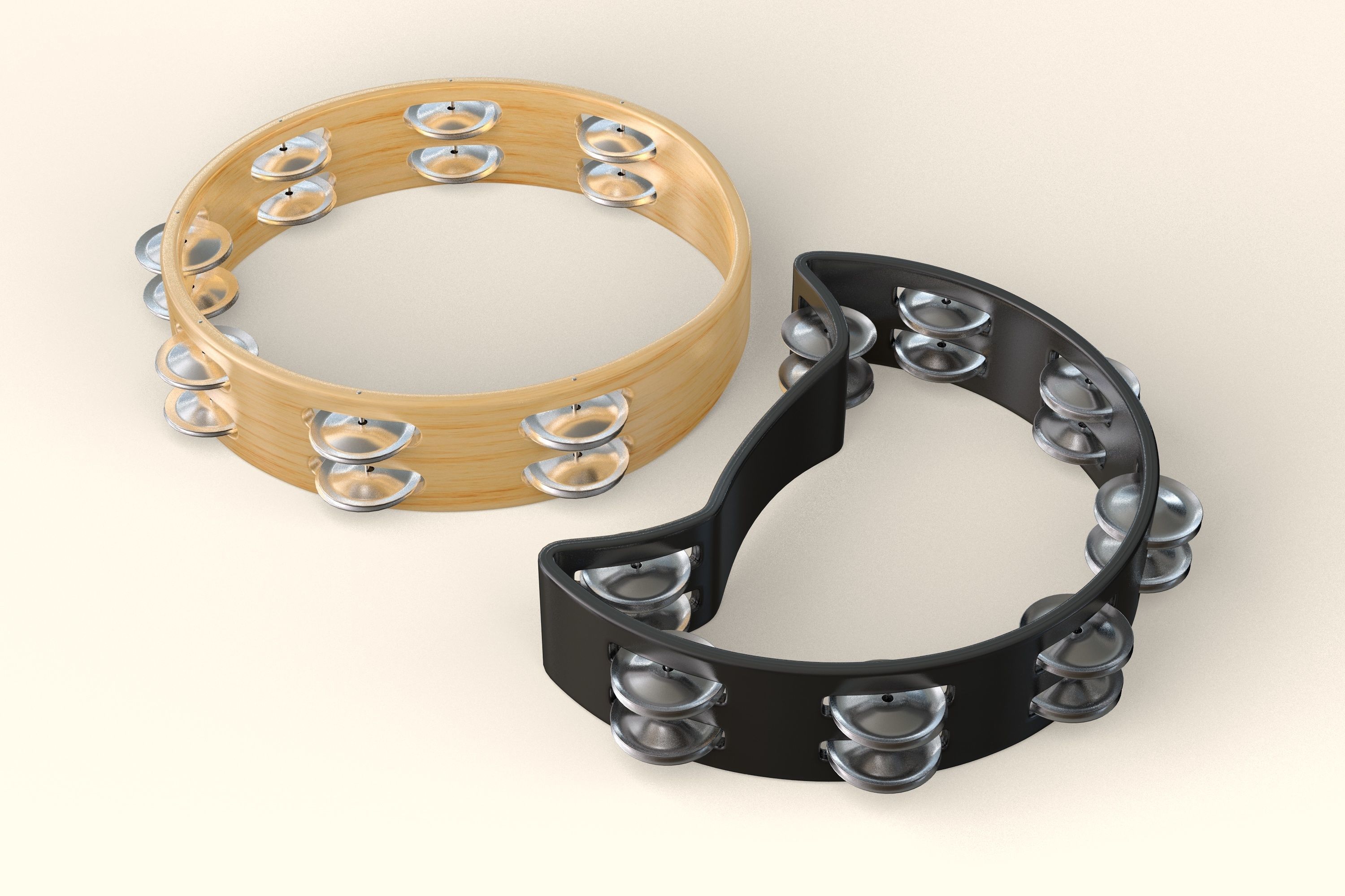Tambourines  3D model_4
