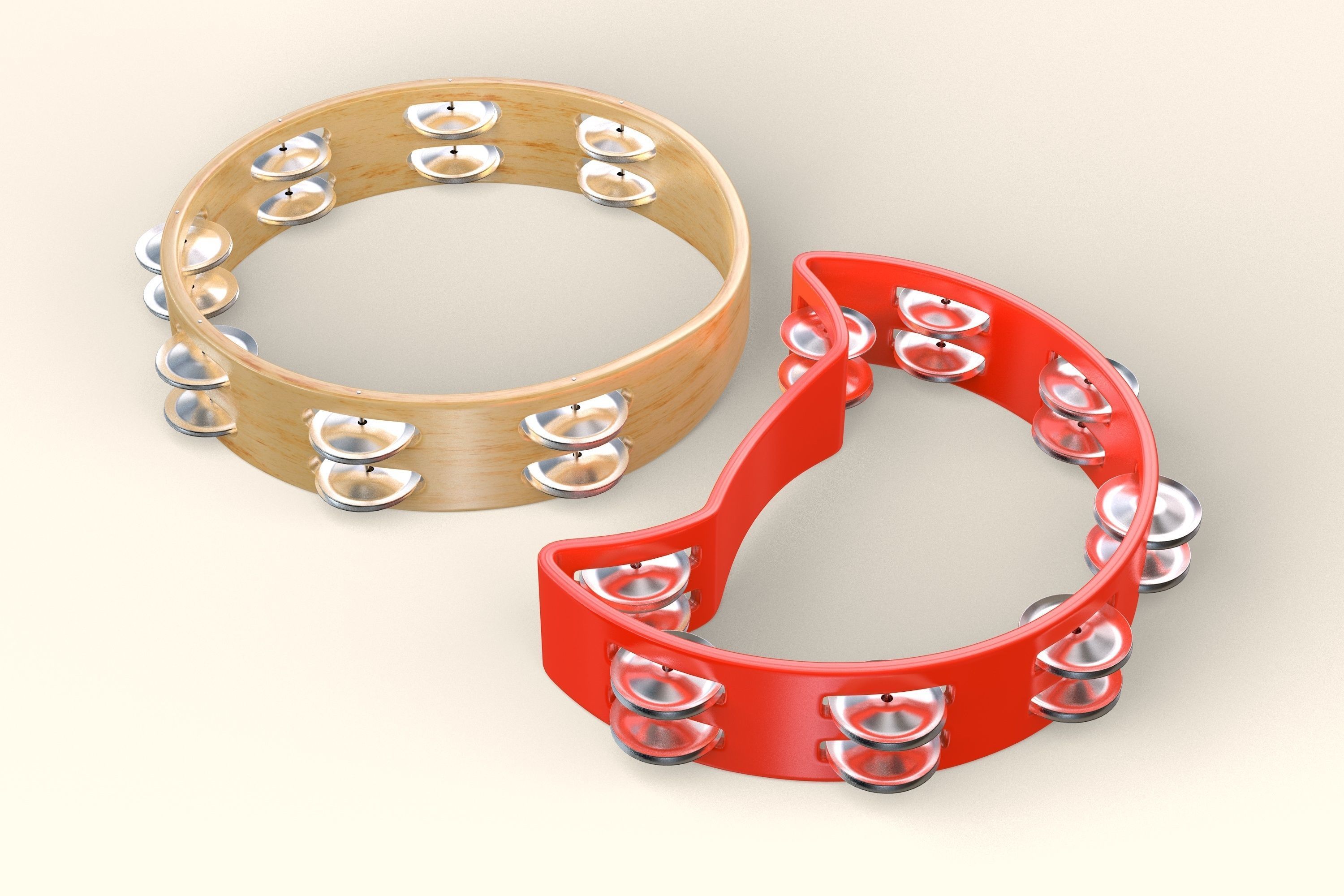 Tambourines  3D model_2