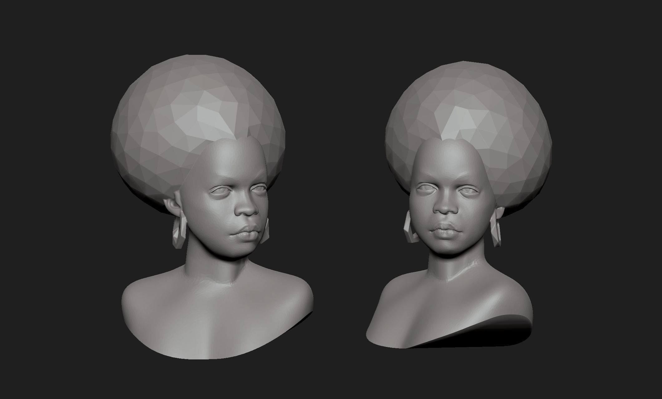 african lady 3D print model_2