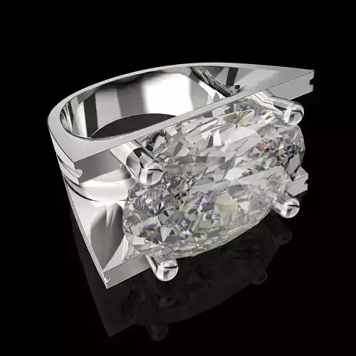 Printable jewelry signet with stone oval 20x14mm 