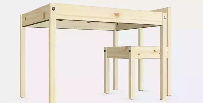 LATT Childrens table with 2 chairs