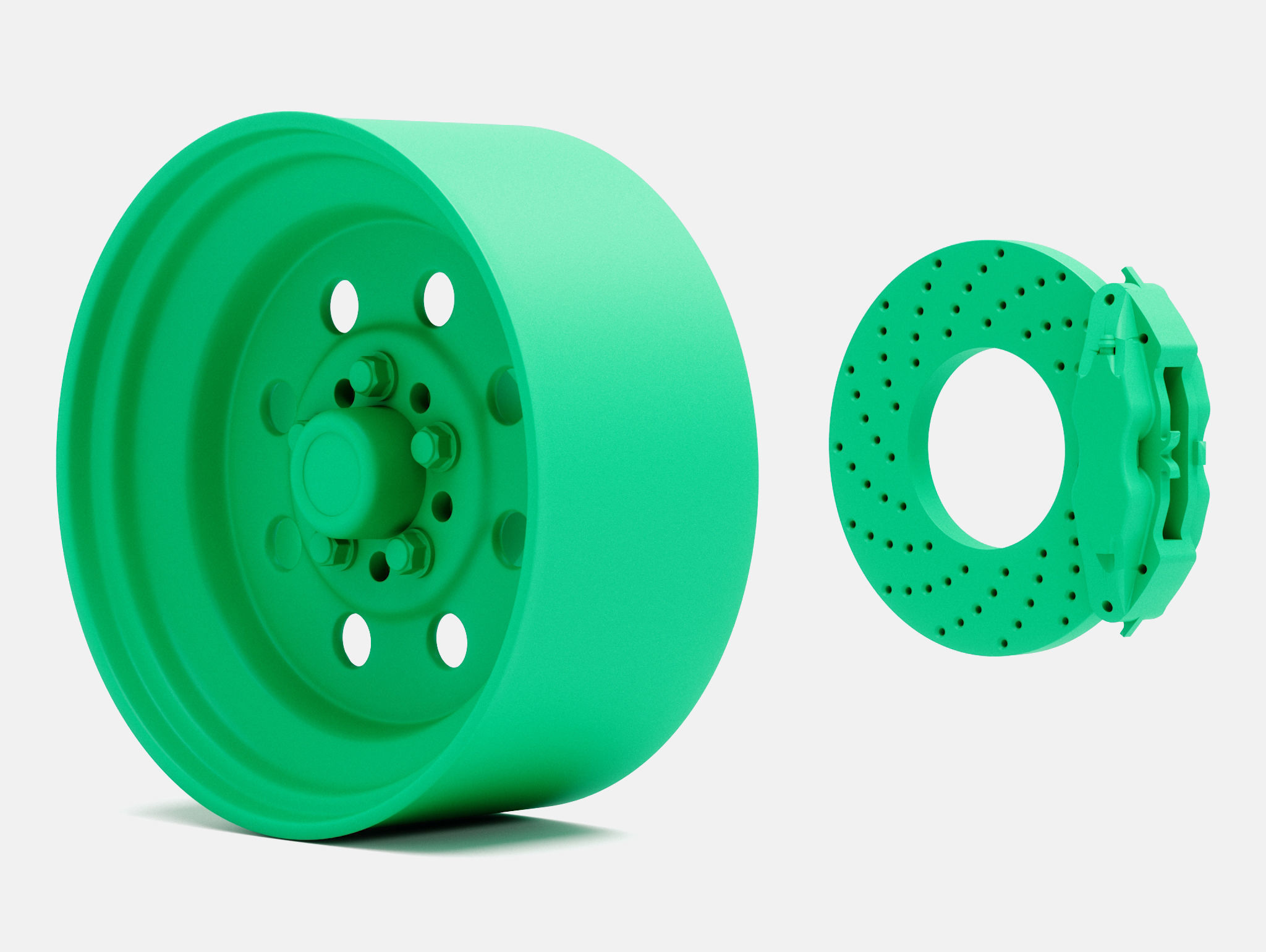 15x5 15x7 15x8 15x10 Weld Draglite Wheels and Brake 3D print model_10