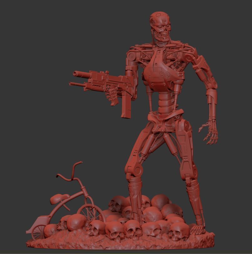 Terminator T-800 Endoskeleton Rekvizit T2 V3 High Detal 3D print model_2