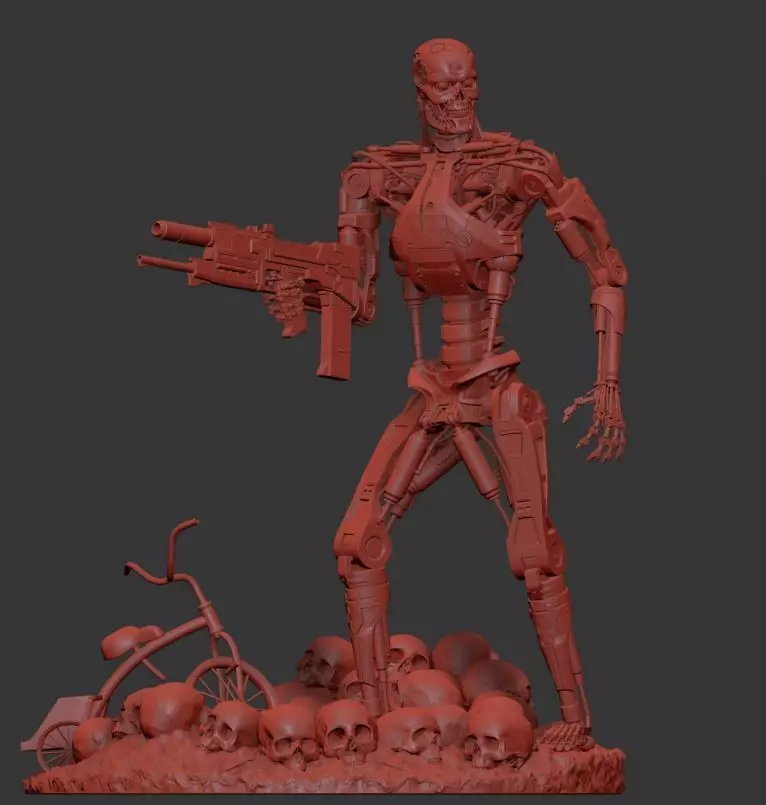 Terminator T-800 Endoskeleton Rekvizit T2 V3 High Detal 3D print model_0