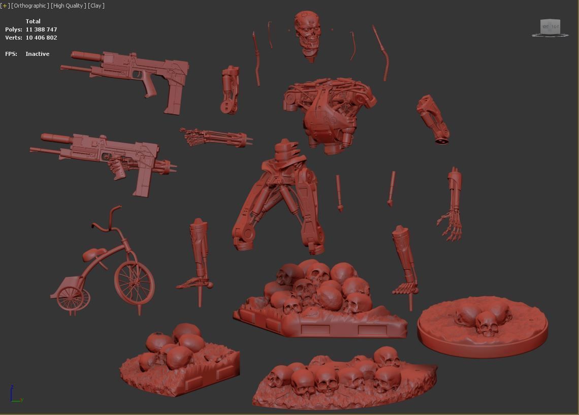 Terminator T-800 Endoskeleton Rekvizit T2 V3 High Detal 3D print model_1