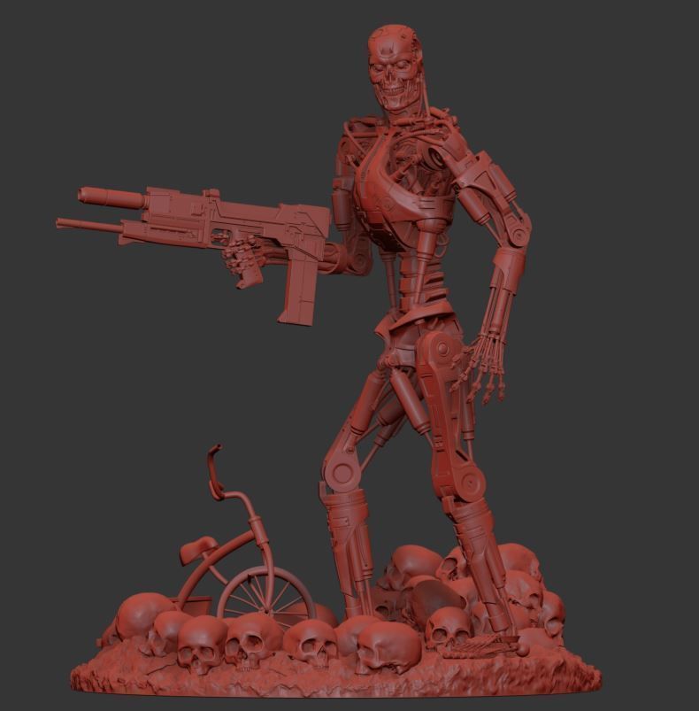Terminator T-800 Endoskeleton Rekvizit T2 V3 High Detal 3D print model_9