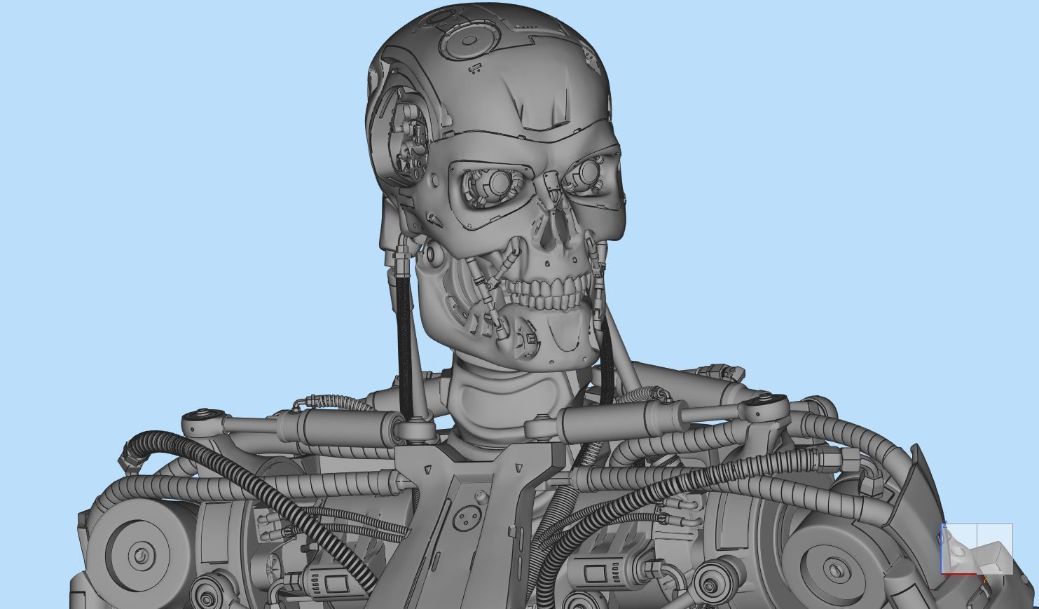 Terminator T-800 Endoskeleton Rekvizit T2 V3 High Detal 3D print model_8