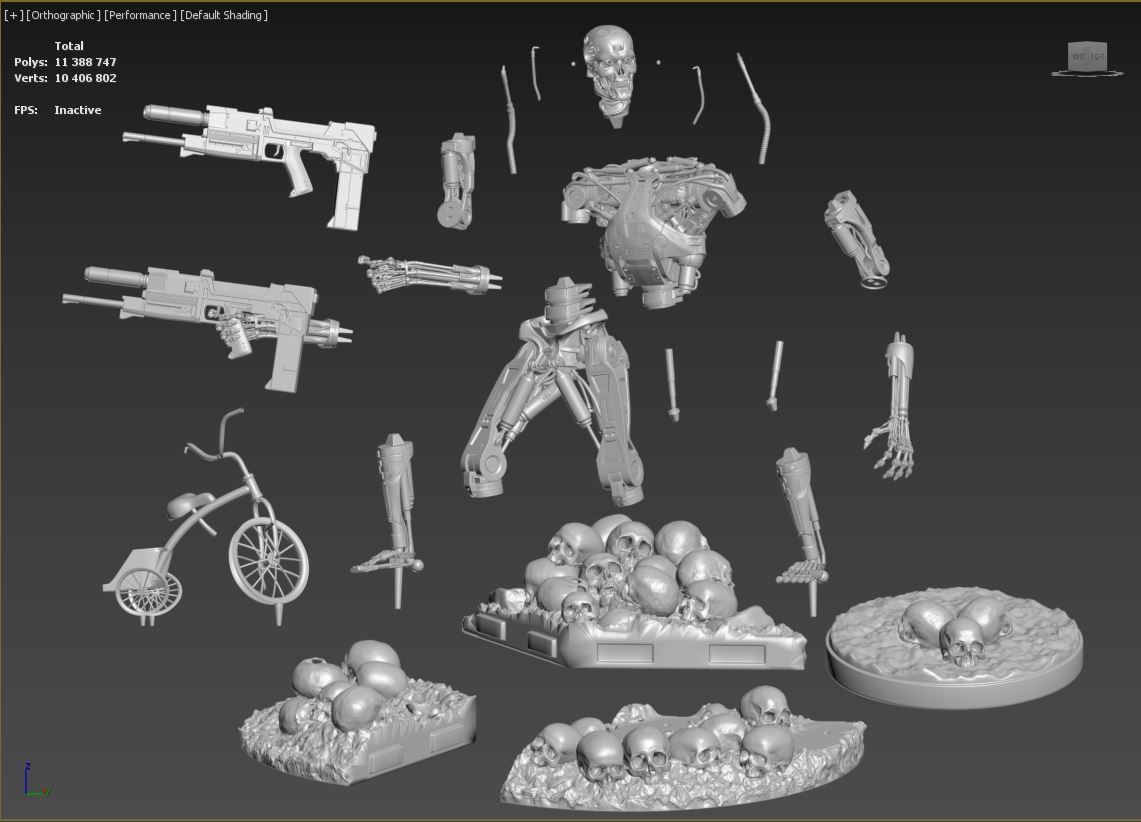 Terminator T-800 Endoskeleton Rekvizit T2 V3 High Detal 3D print model_4