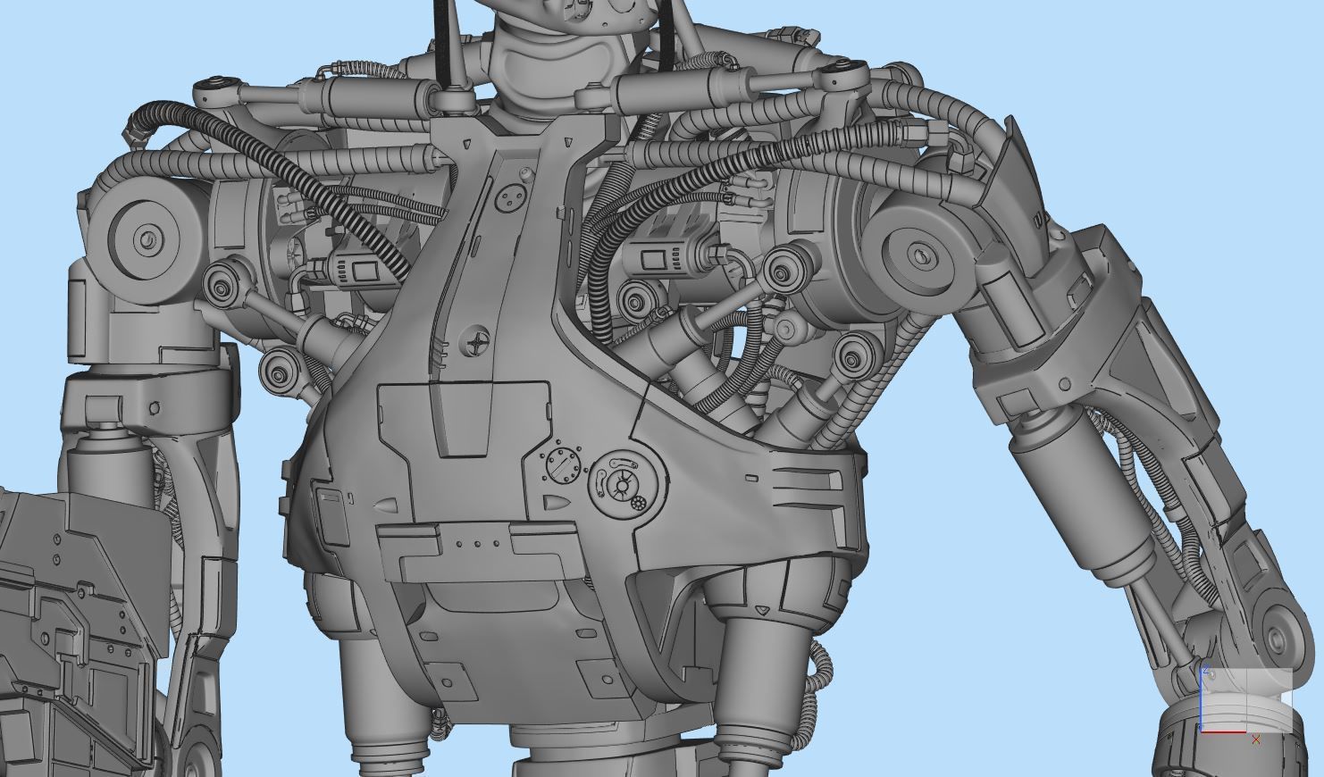 Terminator T-800 Endoskeleton Rekvizit T2 V3 High Detal 3D print model_7