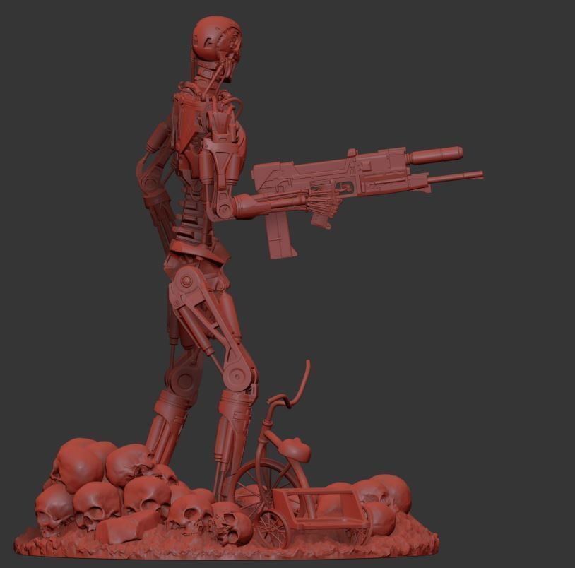 Terminator T-800 Endoskeleton Rekvizit T2 V3 High Detal 3D print model_17