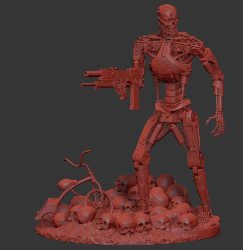 Terminator T-800 Endoskeleton Rekvizit T2 V3 High Detal 3D print model_12