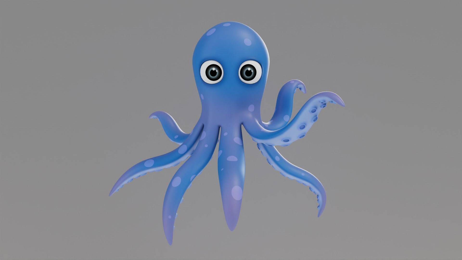 Rigged Cartoon Octopus 3D model_1