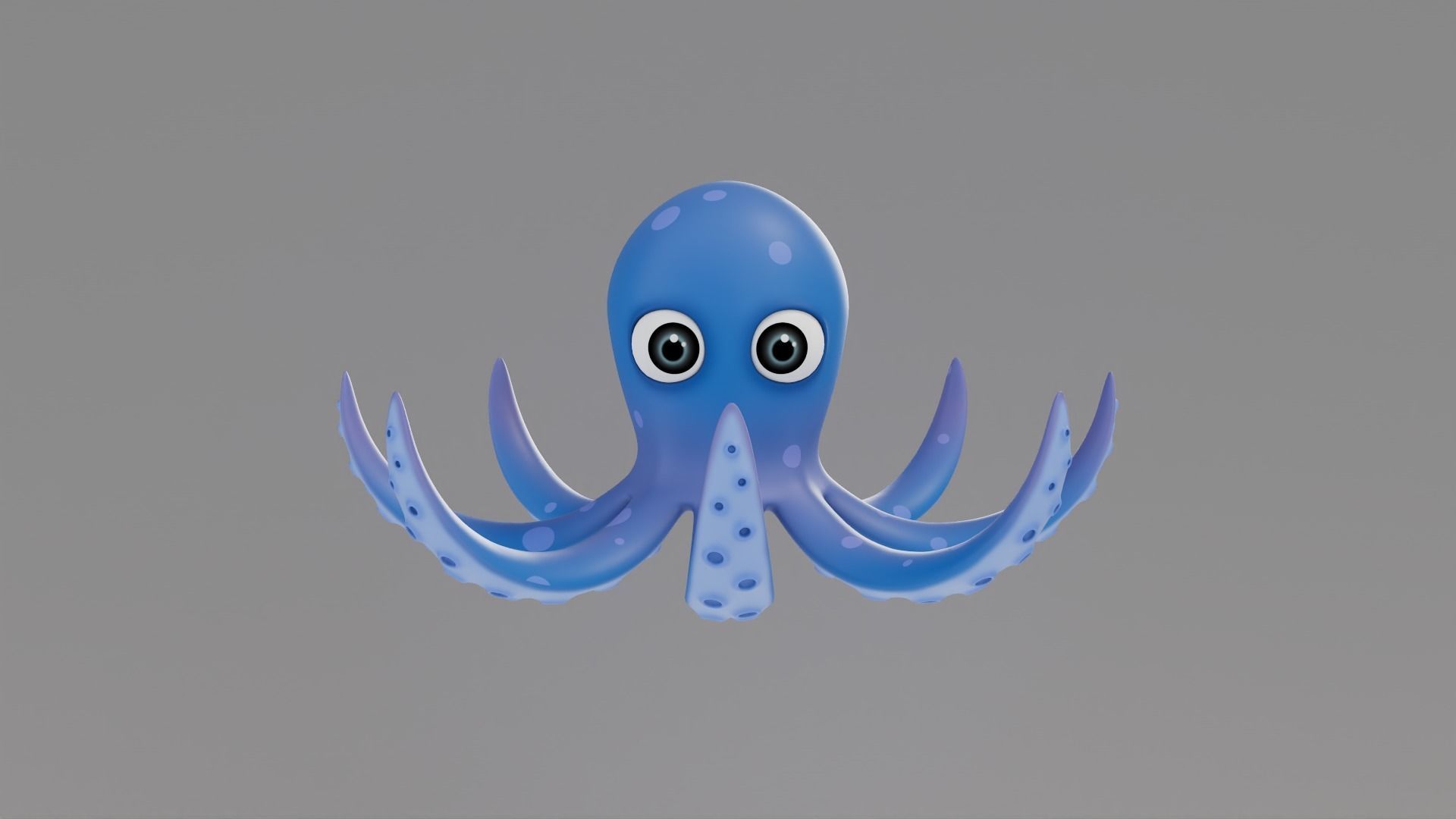 Rigged Cartoon Octopus 3D model_3